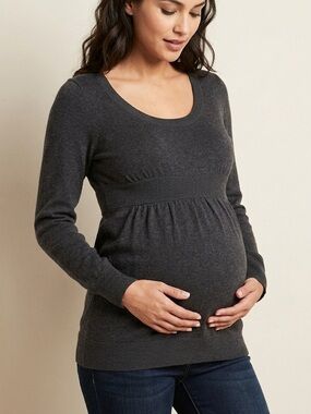Old Navy Maternity Gray Empire Waist Scoop Neck Sweater